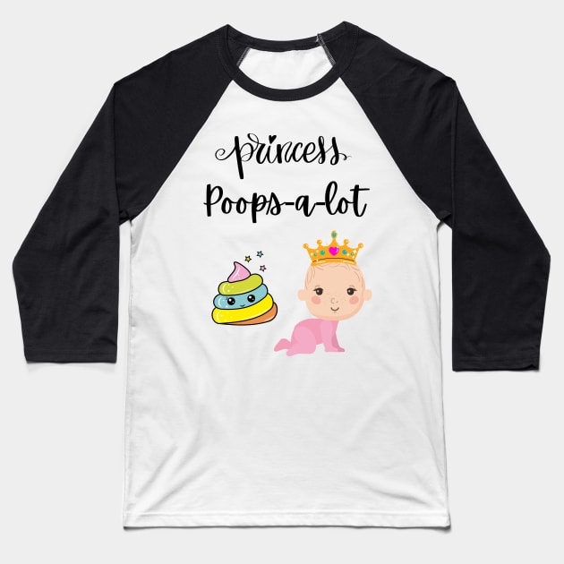 Princess Poops-A-Lot Baseball T-Shirt by Monsoon Mandy's Fave Designs!